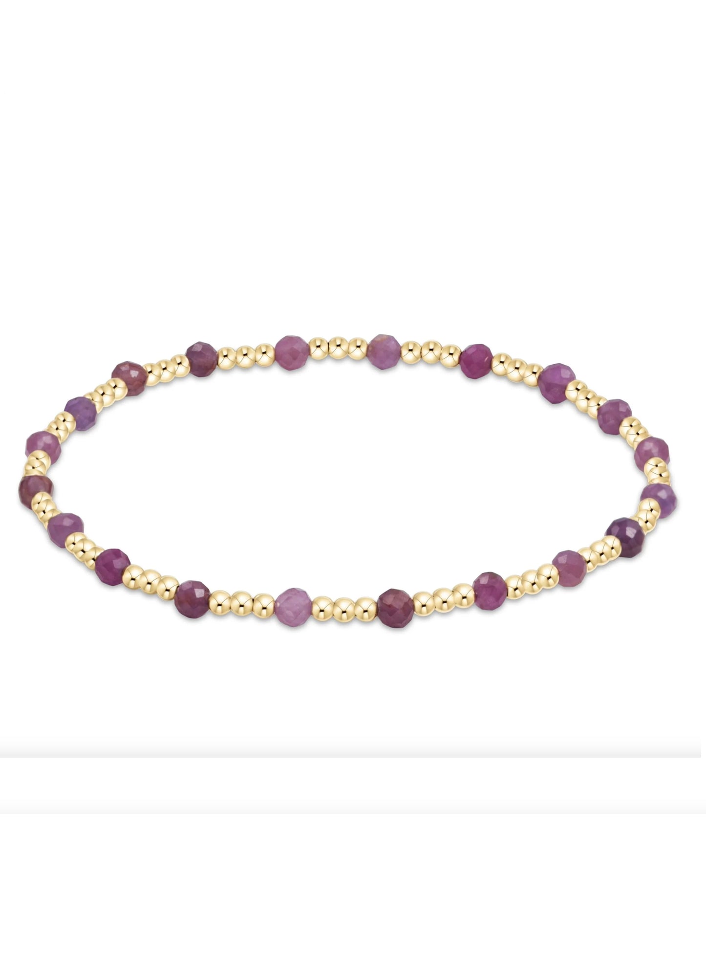 enewton design Gemstone Gold Sincerity Pattern 3mm Bead Bracelet - Ruby available at The Good Life Boutique