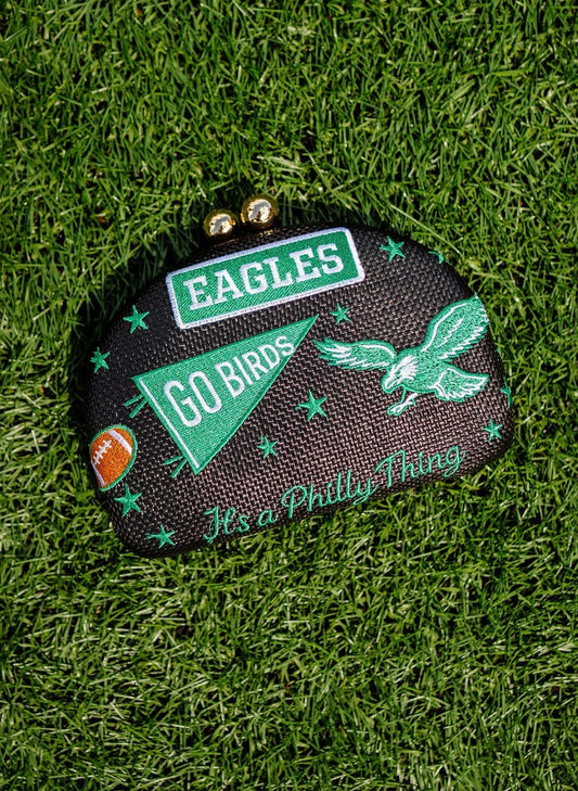 Go Birds- Embroidered Clutch