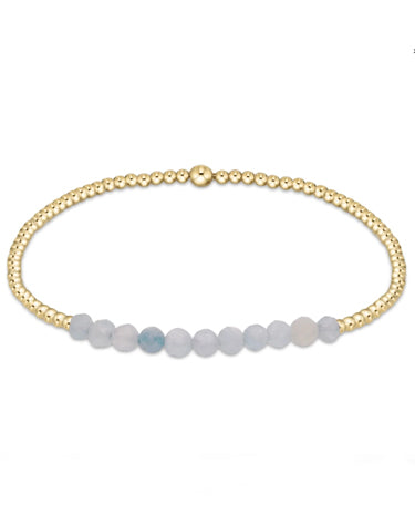 enewton design Enewton - Gold Bliss 2mm Bead Bracelet - Aquamarine available at The Good Life Boutique