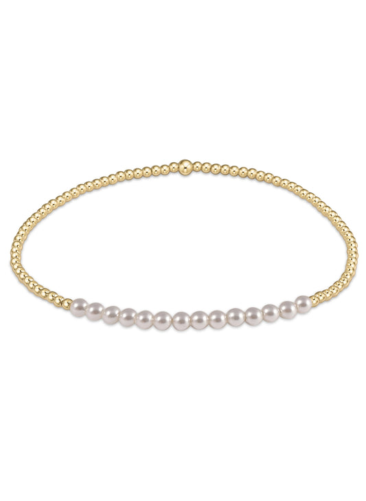 enewton design Gold Bliss 2mm Bead Bracelet - Pearl available at The Good Life Boutique