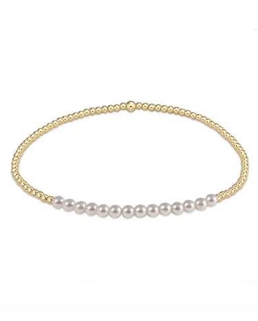 enewton design Gold Bliss 2mm Bead Bracelet - Pearl available at The Good Life Boutique