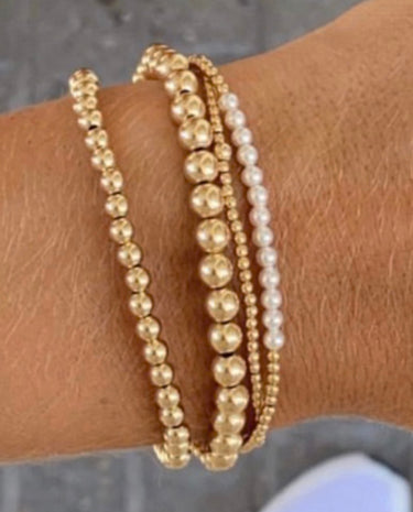 enewton design Gold Bliss 2mm Bead Bracelet - Pearl available at The Good Life Boutique