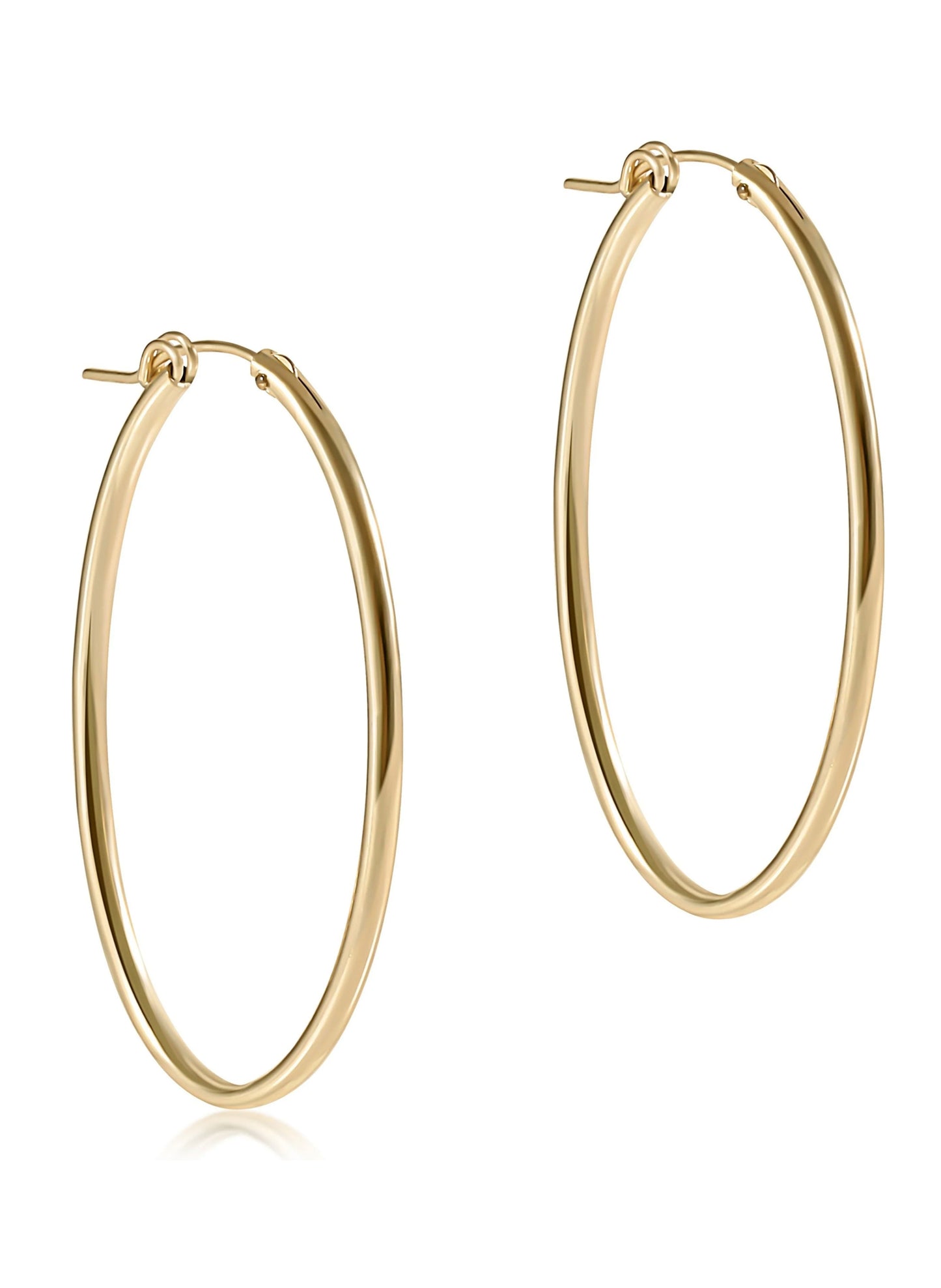 enewton design Oval Gold 2" Hoop - Smooth available at The Good Life Boutique