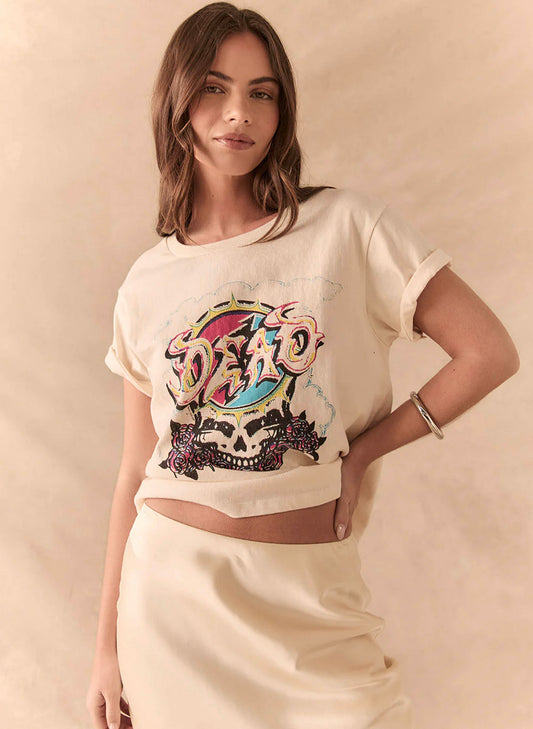 Chaser Chaser The Grateful Dead - Steal Your Face - White/Grey available at The Good Life Boutique