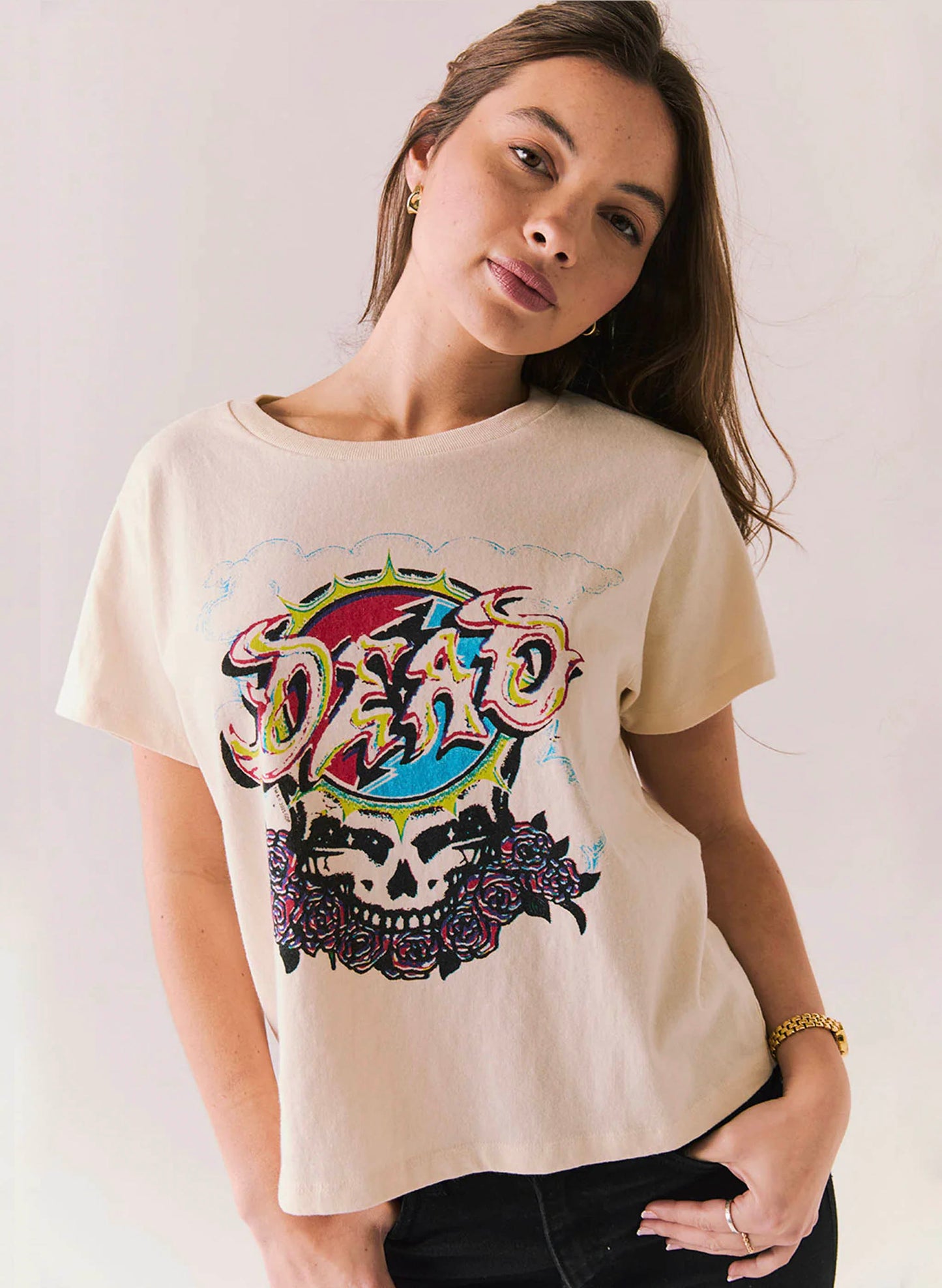 Chaser Chaser The Grateful Dead - Steal Your Face - White/Grey available at The Good Life Boutique