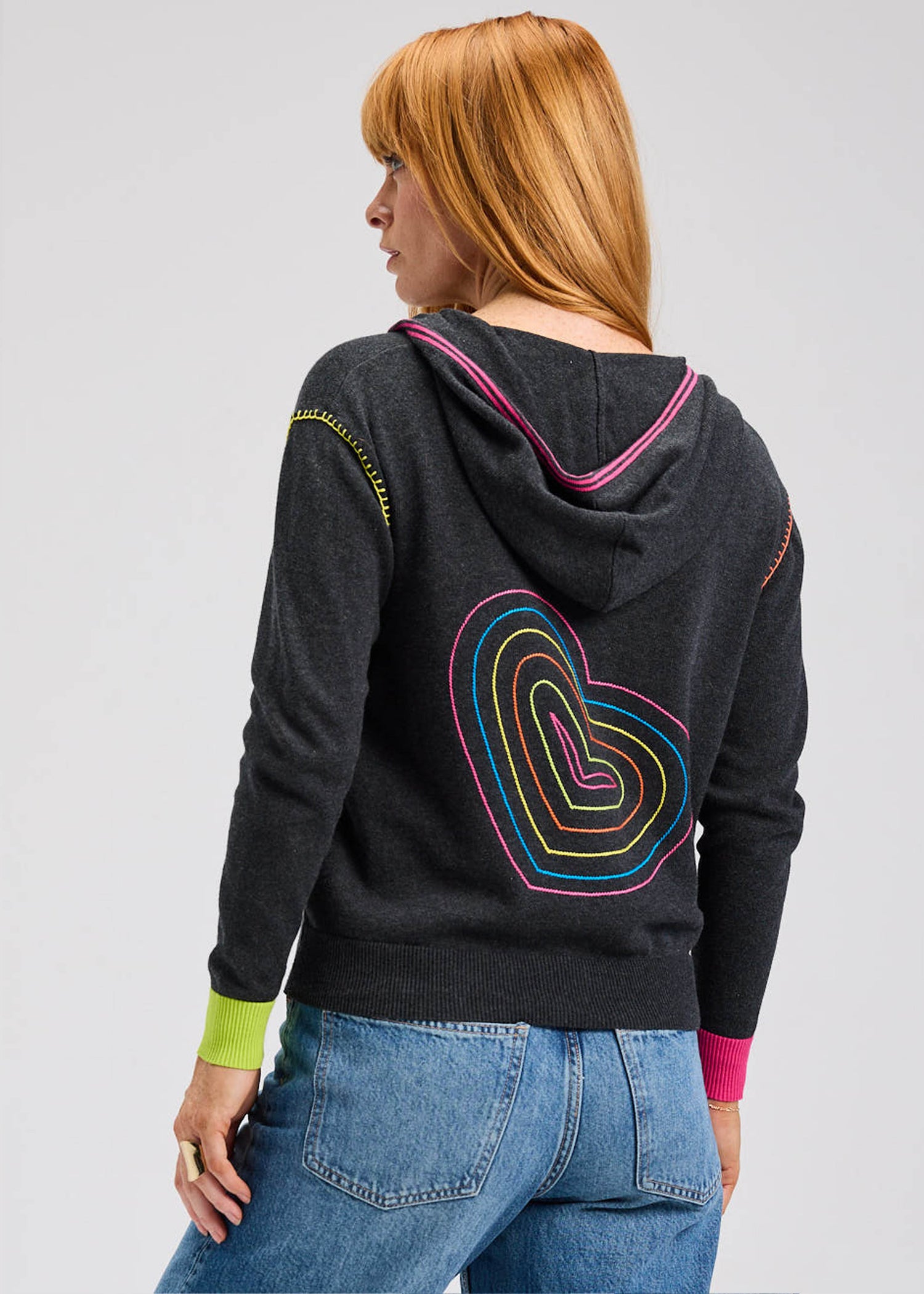 *p(R)ojectR® Heart Logo Hoodie Chrome Heart Horseshore Logo Pink Pullover Hoodie - SRM