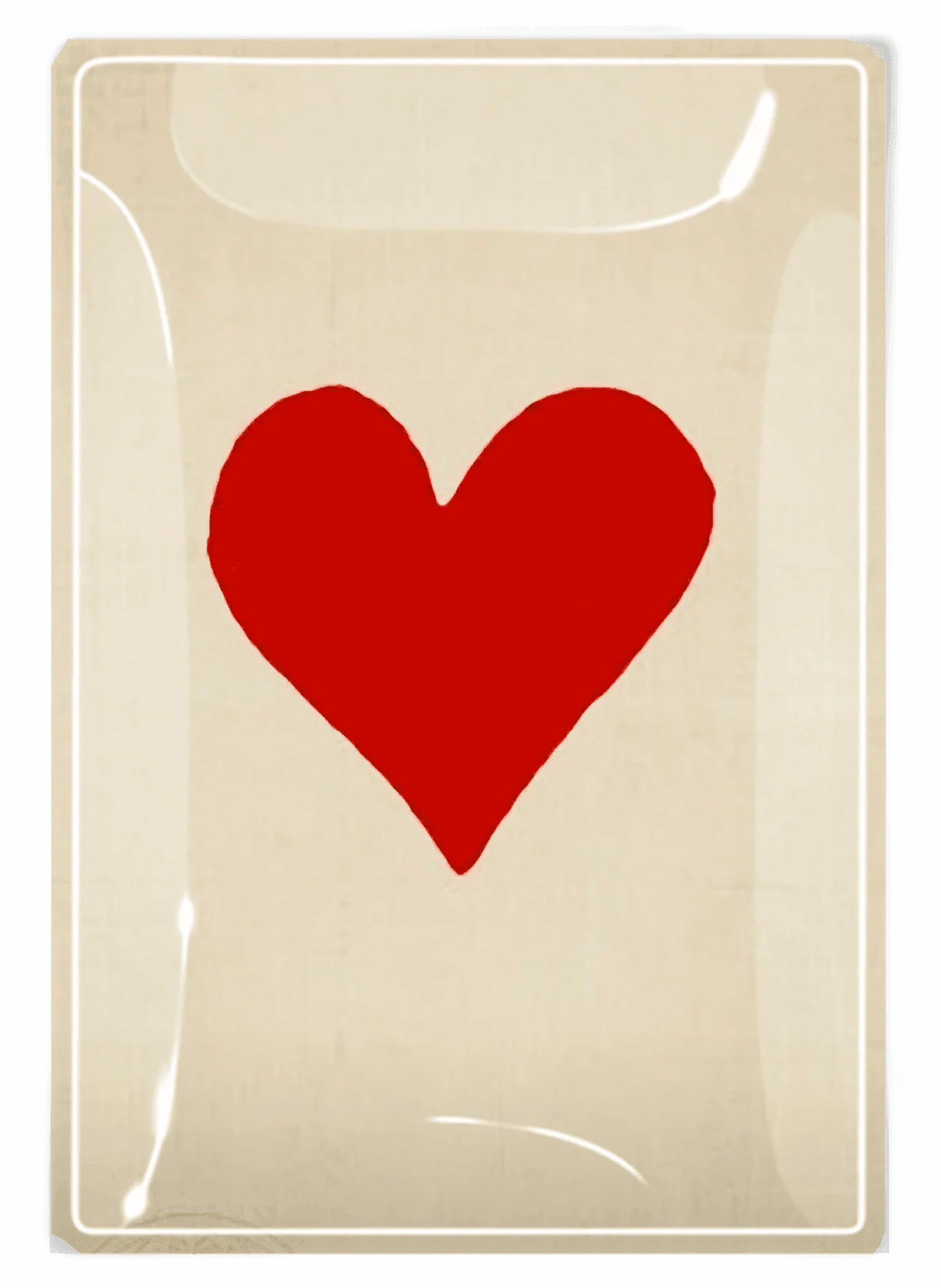 BEN'S GARDEN Red Long Heart Decoupage Glass Tray - 5"X 8" available at The Good Life Boutique