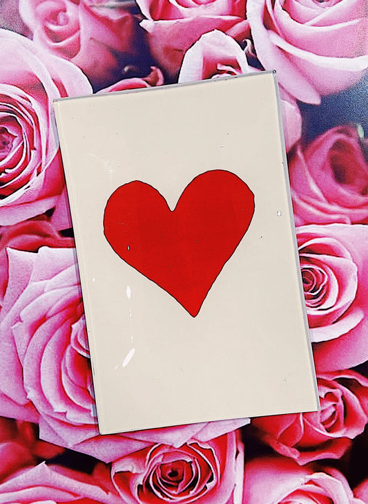 BEN'S GARDEN Red Long Heart Decoupage Glass Tray - 5"X 8" available at The Good Life Boutique