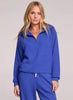 Saltwater Luxe Saltwater Luxe Half Zip Raglan Pullover - Lapis available at The Good Life Boutique