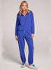 Saltwater Luxe Saltwater Luxe Half Zip Raglan Pullover - Lapis available at The Good Life Boutique