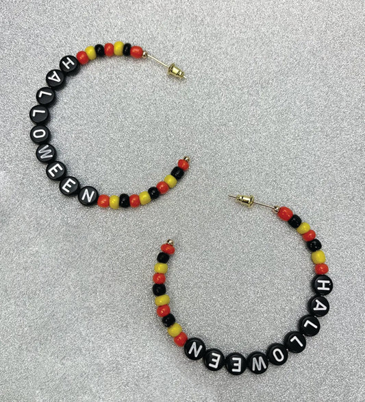 Prep Obsessed Wholesale Halloween Beaded Hoop Earrings available at The Good Life Boutique