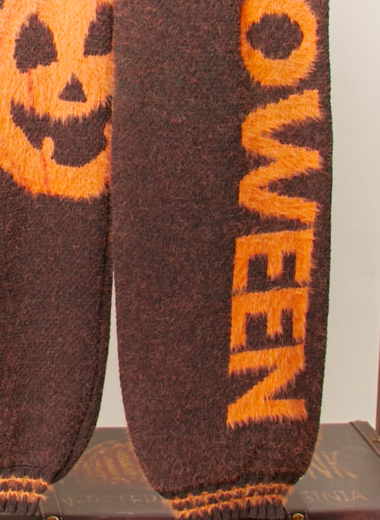 Halloween Pants With Pumpkin Lettering