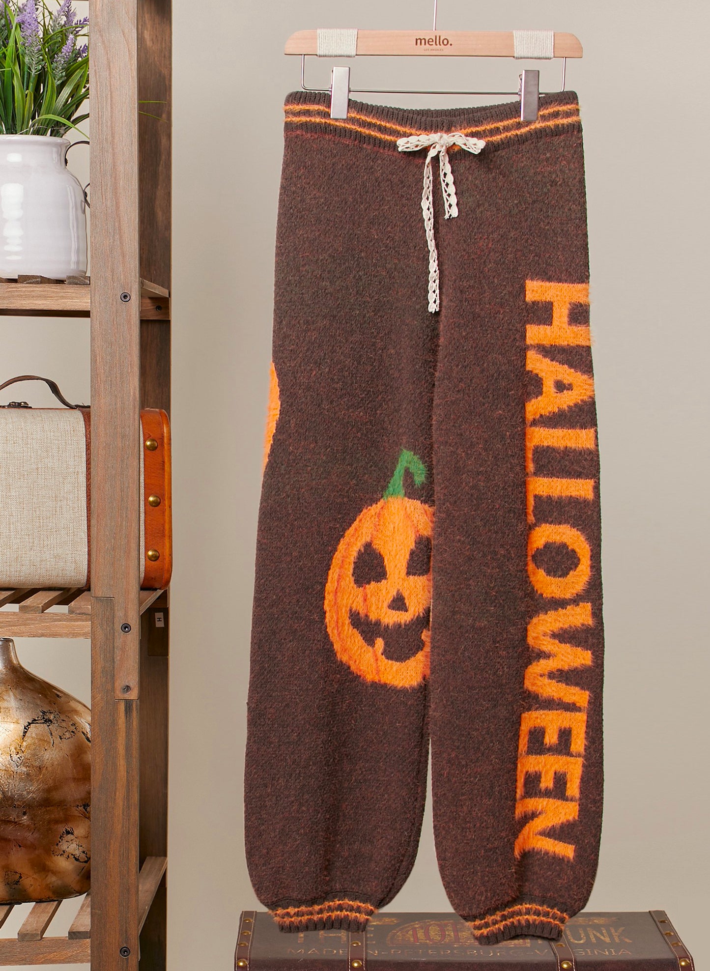 Halloween Pants With Pumpkin Lettering