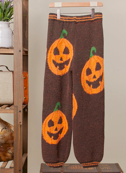 Halloween Pants With Pumpkin Lettering