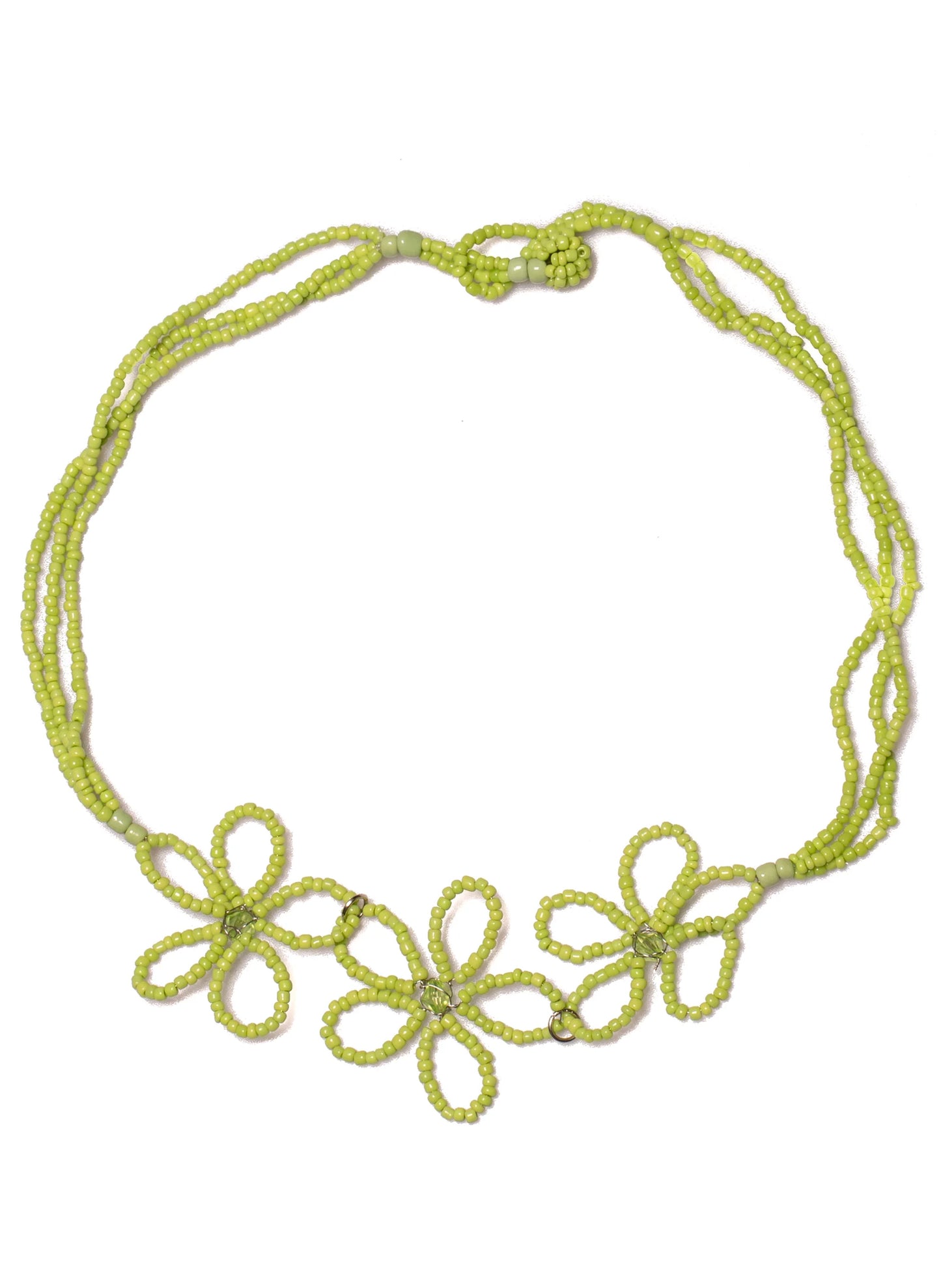Suzie Blue Canada Handcrafted Beaded Flower Necklace In Metal & Wire available at The Good Life Boutique