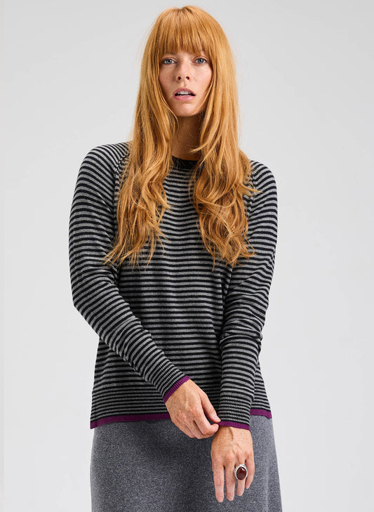 Zaket & Plover Zaket & Plover - Stripe Crew - Black available at The Good Life Boutique