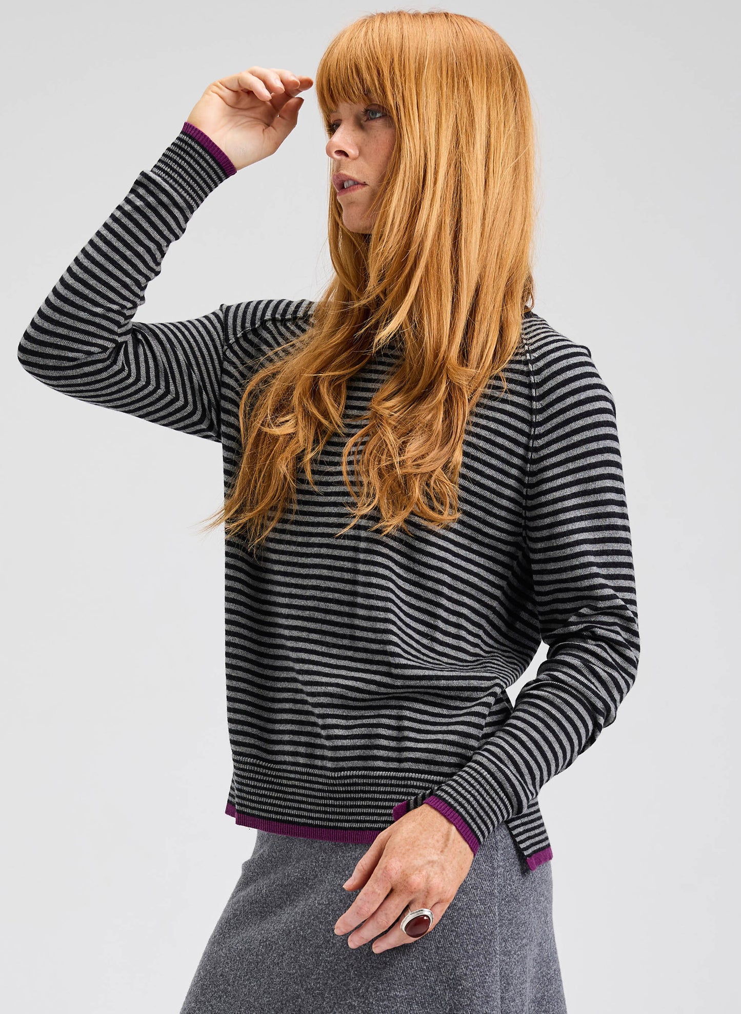 Zaket & Plover Zaket & Plover - Stripe Crew - Black available at The Good Life Boutique