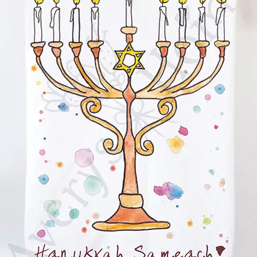 Avery's Home Happy Hanukkah Holiday Kitchen Towel available at The Good Life Boutique