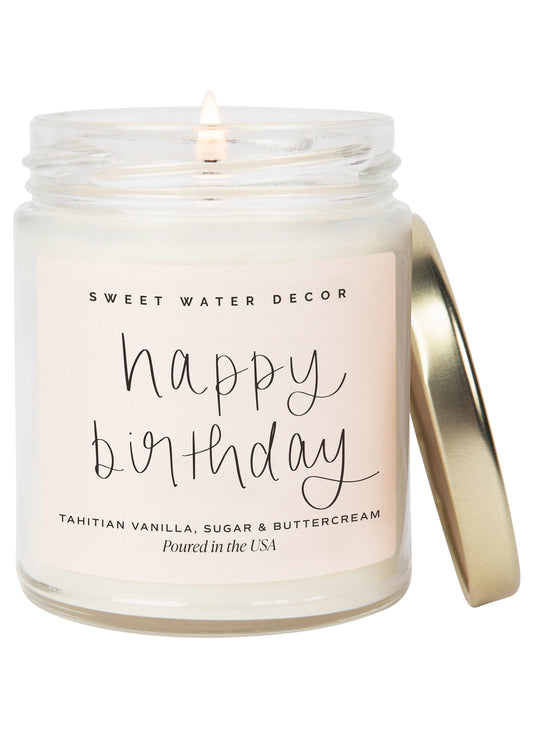Sweet Water Decor Happy Birthday 9oz Soy Candle available at The Good Life Boutique