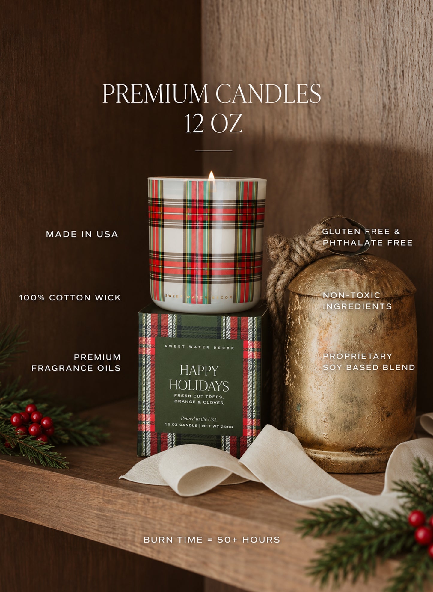 Happy Holidays 12oz Boxed Soy Candle