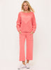 Cotton Lani Heart Patch Sweatshirt - Coral available at The Good Life Boutique