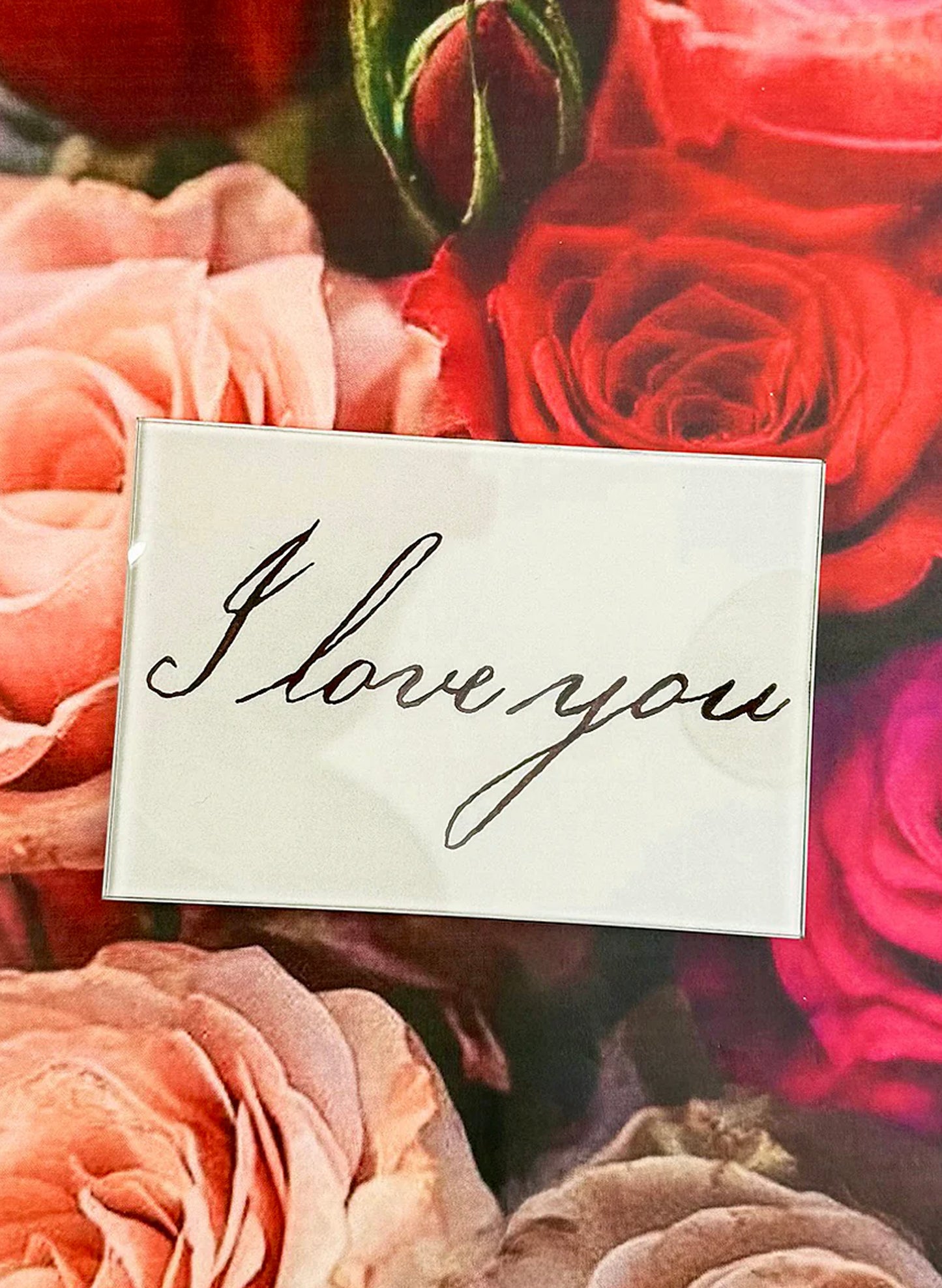 BEN'S GARDEN I Love You. I Love You. Decoupage Glass Tray 4" x 6" available at The Good Life Boutique