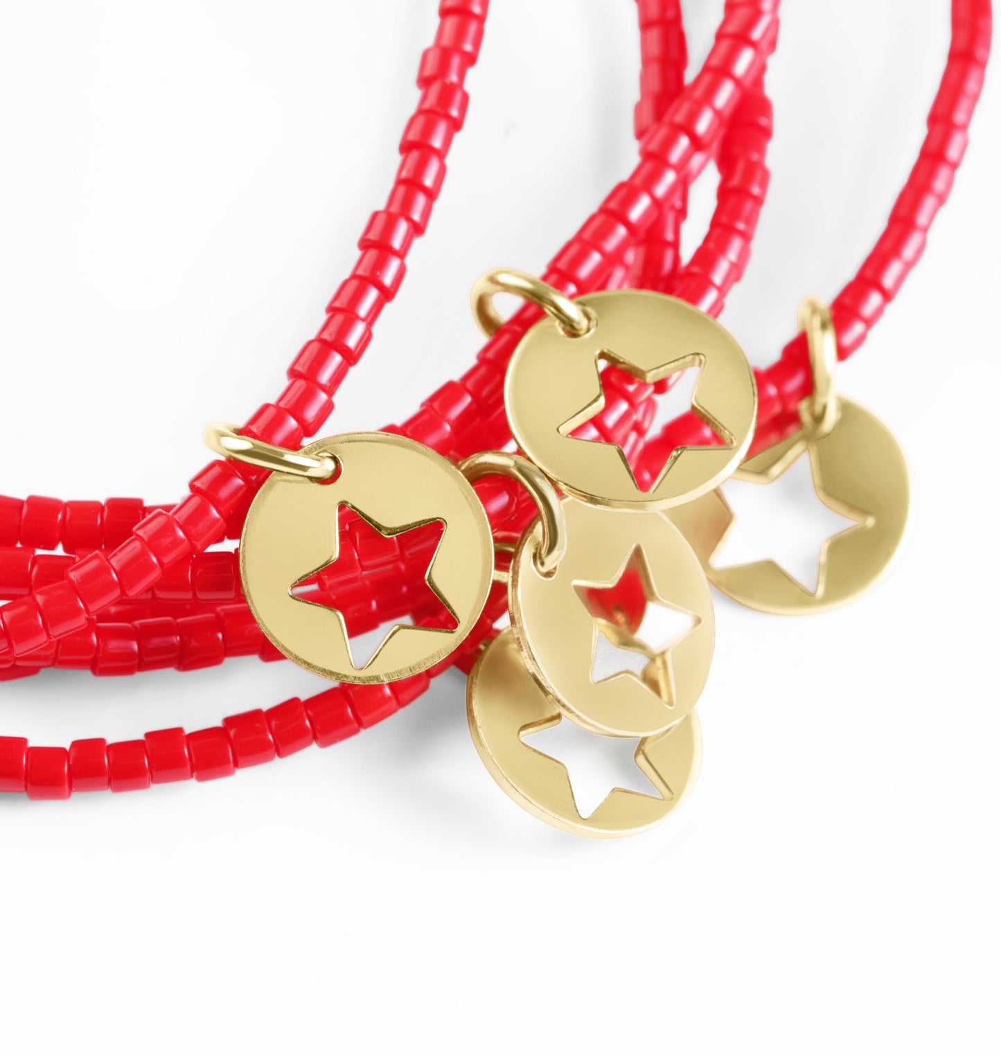 enewton design Enewton - Hope Classic Bracelet - Bright Red - Star Small Gold Disc available at The Good Life Boutique