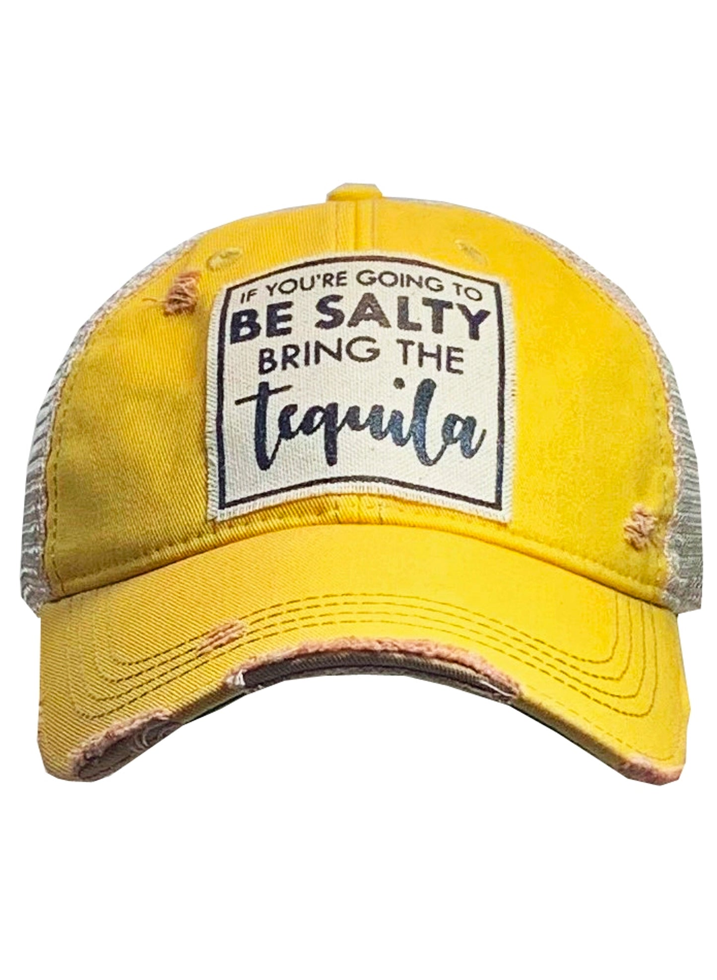 Vintage Life If You're Going To Be Salty Bring... Distressed Trucker Cap available at The Good Life Boutique