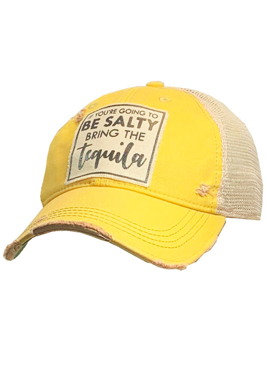 Vintage Life If You're Going To Be Salty Bring... Distressed Trucker Cap available at The Good Life Boutique