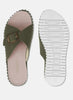 Ilse Jacobsen Tulip One Buckle W/White Sole - Deep Olive