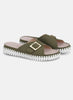 Ilse Jacobsen Tulip One Buckle W/White Sole - Deep Olive