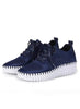 Lines of Denmark Ilse Jacobsen Platform Lace-Up Sneaker - Dark Indigo available at The Good Life Boutique