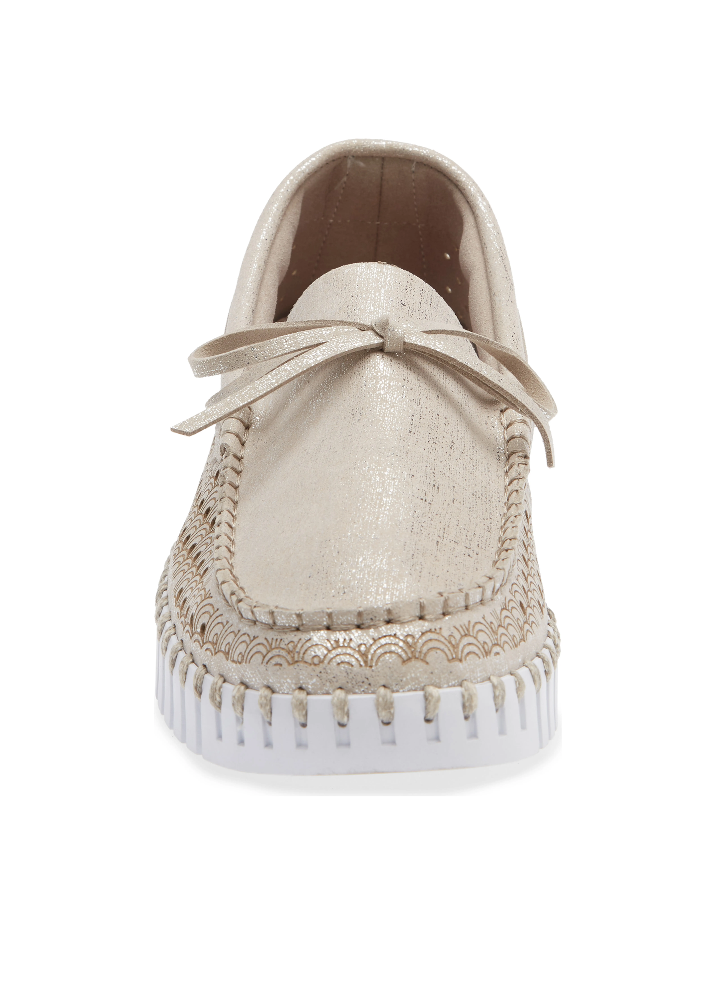 Ilse Jacobsen Tulip 3083 Metalic Loafer w/Laces - Silver