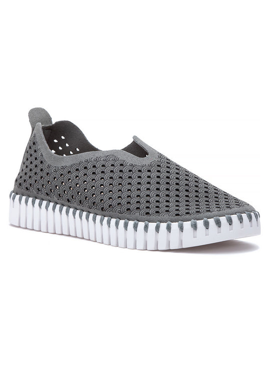 Lines of Denmark Ilse Jacobsen Tulip Adjustable W/White Sole - Grey available at The Good Life Boutique