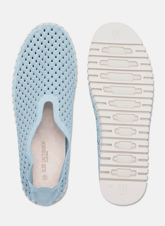 Lines of Denmark Ilse Jacobsen Tulip Slip-on with White Sole - Ash Blue available at The Good Life Boutique