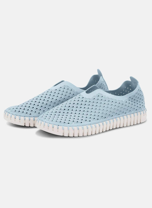 Lines of Denmark Ilse Jacobsen Tulip Slip-on with White Sole - Ash Blue available at The Good Life Boutique