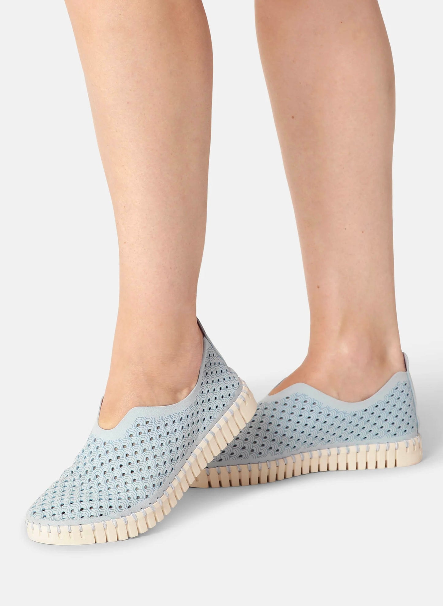 Lines of Denmark Ilse Jacobsen Tulip Slip-on with White Sole - Ash Blue available at The Good Life Boutique