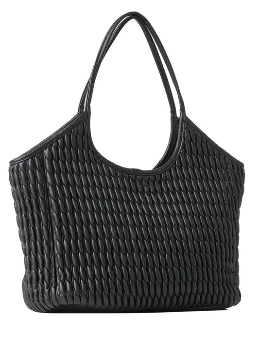 Haute Shore LTD Isla Tote - Jet Vegan Puckered Leather available at The Good Life Boutique