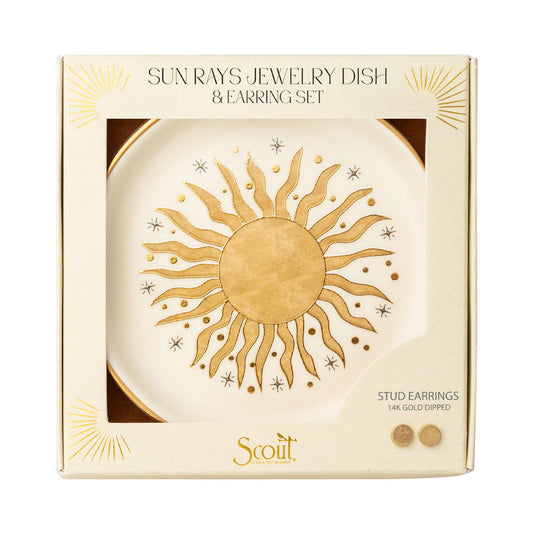 Scout Curated Wears Jewelry Dish & Stud Earring Set - Sun Rays/Cream available at The Good Life Boutique