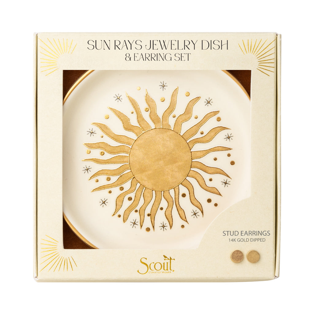 Scout Curated Wears Jewelry Dish & Stud Earring Set - Sun Rays/Cream available at The Good Life Boutique