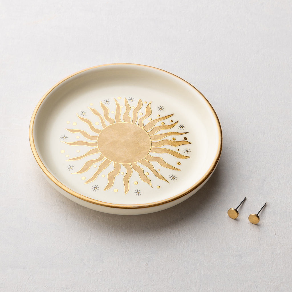 Scout Curated Wears Jewelry Dish & Stud Earring Set - Sun Rays/Cream available at The Good Life Boutique