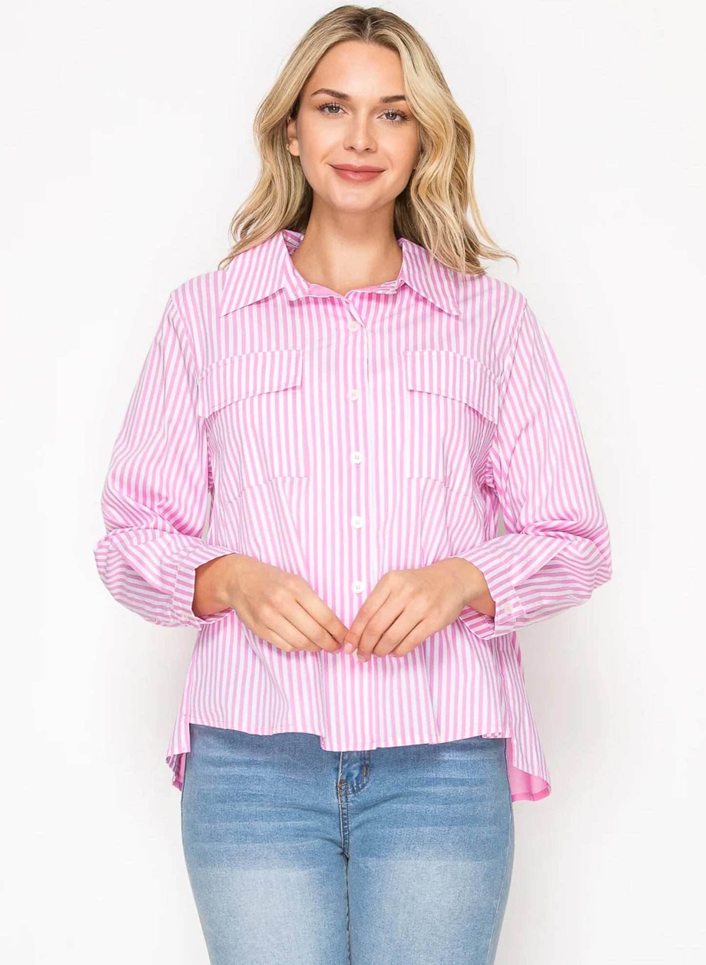 Joh Apparel Joh - Jenn Top - Pink available at The Good Life Boutique