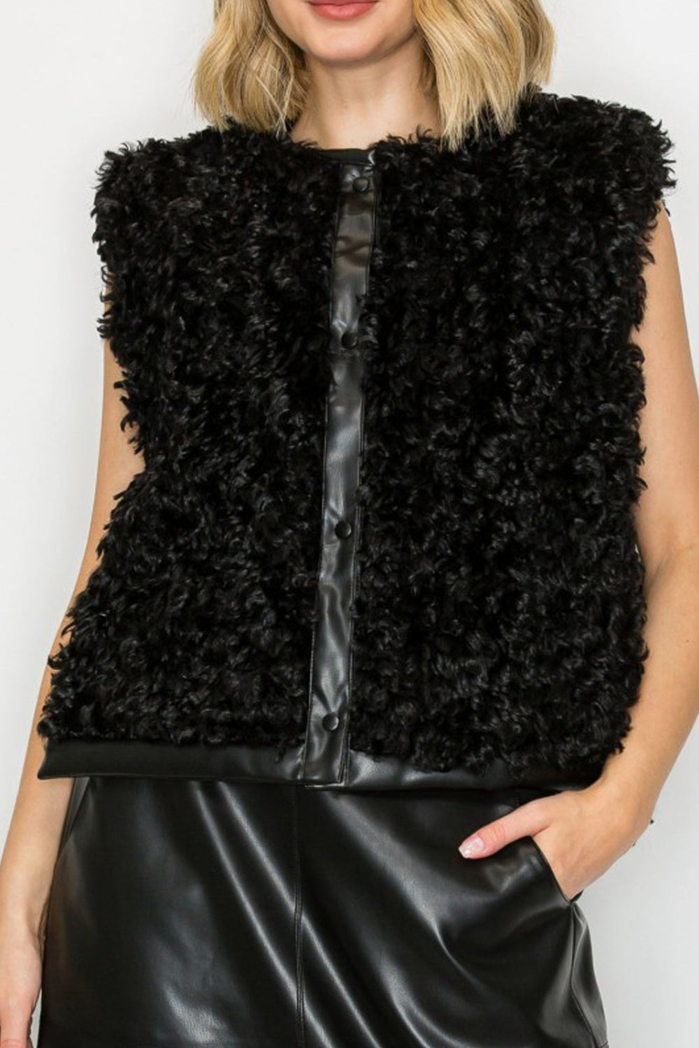 Jacquelina Fur Vest - Black
