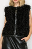Jacquelina Fur Vest - Black
