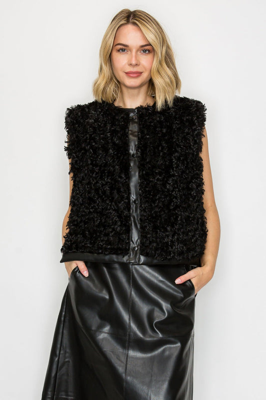 JOH Jacquelina Fur Vest - Black