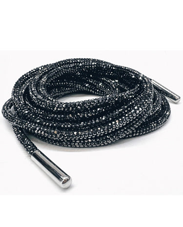 JacquelineKent Jacqueline Kent - Tie One On Bling Shoe & Hoodie String - Hematite available at The Good Life Boutique