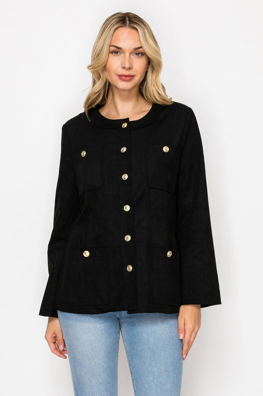 JOH Jadzia Suede Jacket - Black