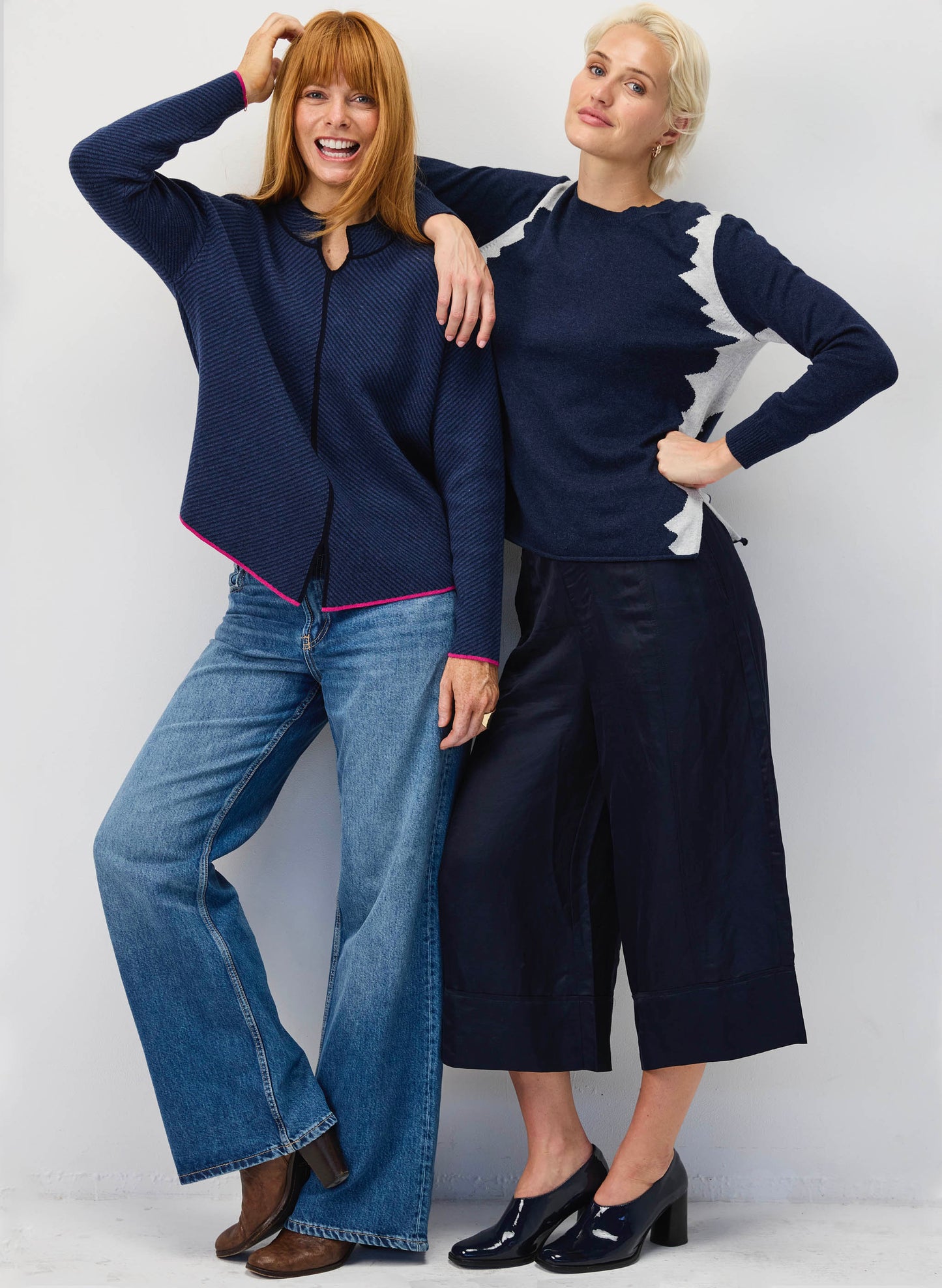 Zaket & Plover Zaket & Plover - Jaggered Sweater - Dk Denim available at The Good Life Boutique