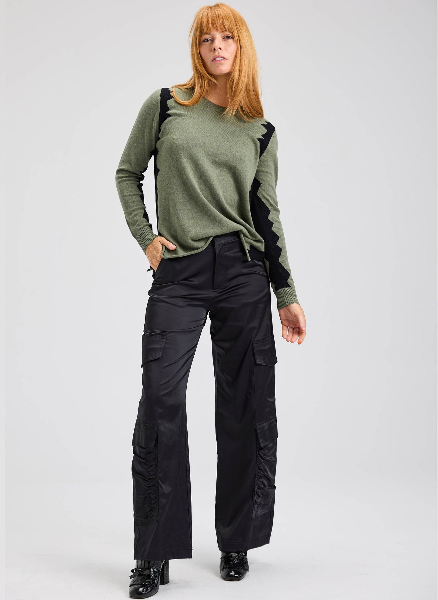 Zaket & Plover Zaket & Plover - Jaggered Sweater - Sage available at The Good Life Boutique