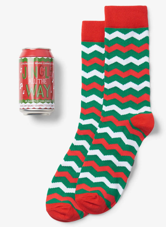Jingle All The Way Beer Can Sock - Green